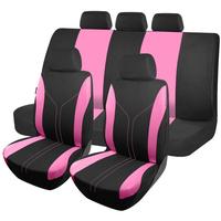 Car Seat Cover Set, Universal Car Seat Decorative Protector & Headrest Cover, Car Interior Accessories for Women