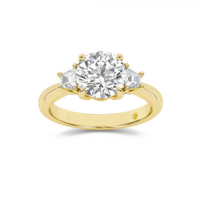 Nova Three Stone Round Lab Grown Diamond Engagement Ring | 14K Yellow Gold 2 3/4 CT. TW.