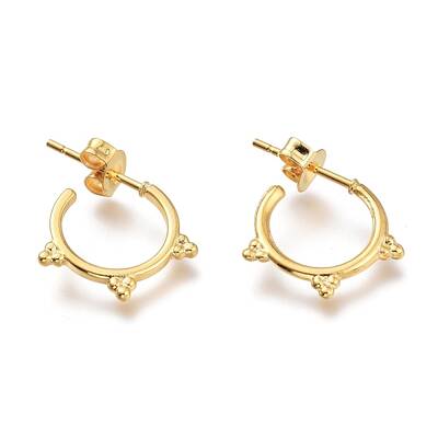 304 Stainless Steel Half Hoop Earrings