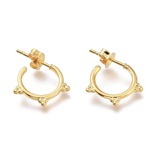 304 Stainless Steel Half Hoop Earrings