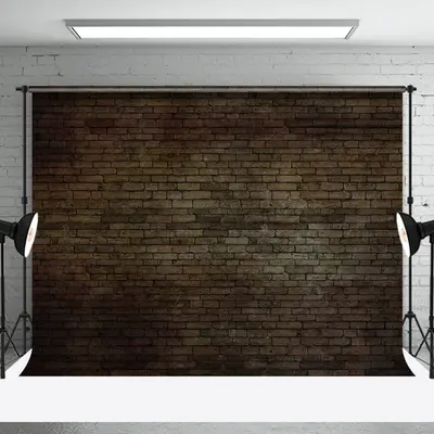 Brown Brick Wall Portrait Photo Studio Backdrop - Aperturee