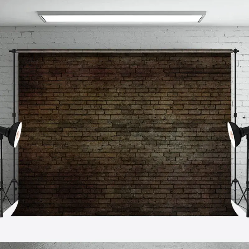 Brown Brick Wall Portrait Photo Studio Backdrop - Aperturee
