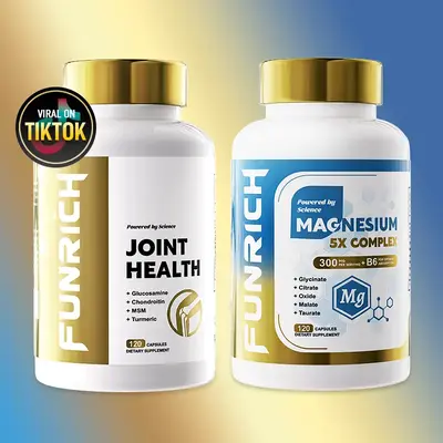 FUNRICH Move & Relax Bundle with Advanced Joint Support – Glucosamine Complex & 5 Magnesium Types – Mobility, Comfort & R...