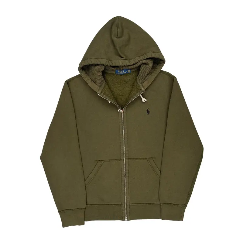 Ralph Lauren Hoodie - Medium Khaki Cotton Blend