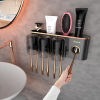 iHave Toothbrush Holders Bathroom Accessories with Toothpaste Dispenser, 3 Cups Toothbrush Holder Wall-mounted Bathroom Decor