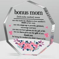 Flower & Letter Pattern Acrylic Plaque, 1/9 Counts Creative Mom/Family Themed Desktop Decorative, Encouragement Birthday Gift...