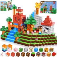 Magnetic Blocks-150PCS Magnetic Building Blocks Magnetic Tiles Stacking, Build Mine Magnet World Set, STEM Montessori Sensory...