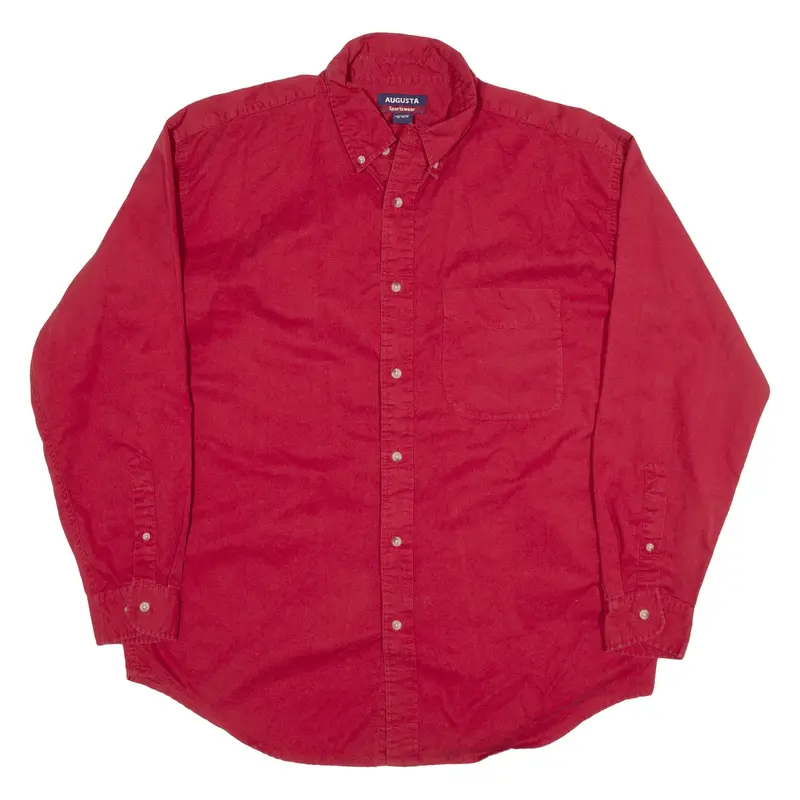 AUGUSTA SPORTSWEAR Plain Shirt Red Long Sleeve Mens L