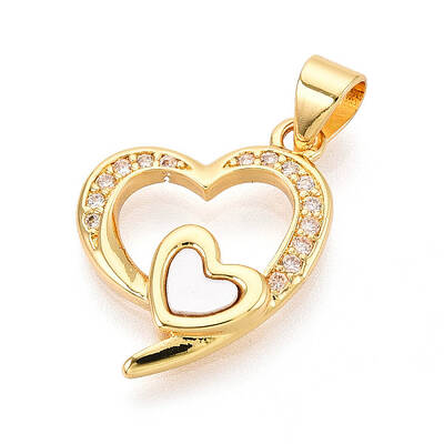 Brass Micro Pave Clear Cubic Zirconia Pendants