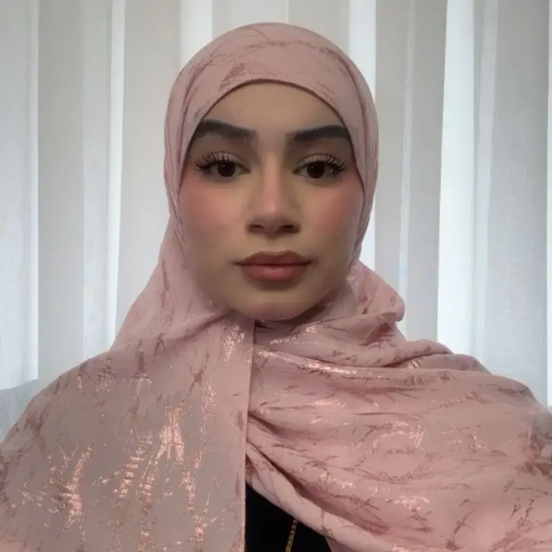 Metallic Chiffon Hijab Standard Length - Glitter Fabric for Stylish Wear