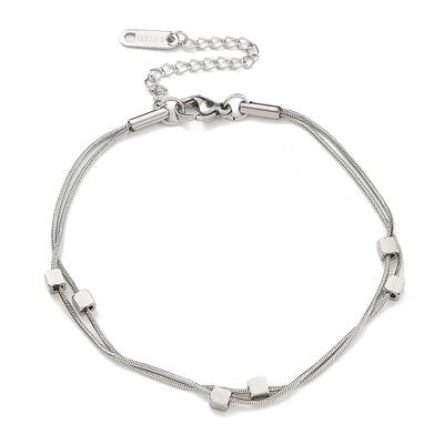 304 Stainless Steel Multi-Strand Chain Bracelets
