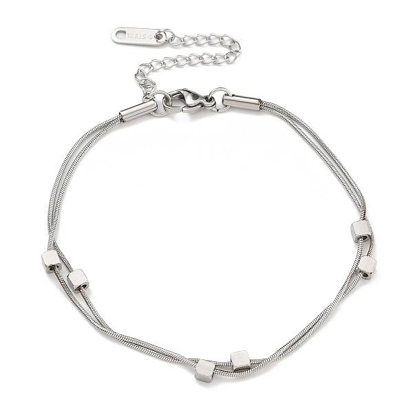 304 Stainless Steel Multi-Strand Chain Bracelets