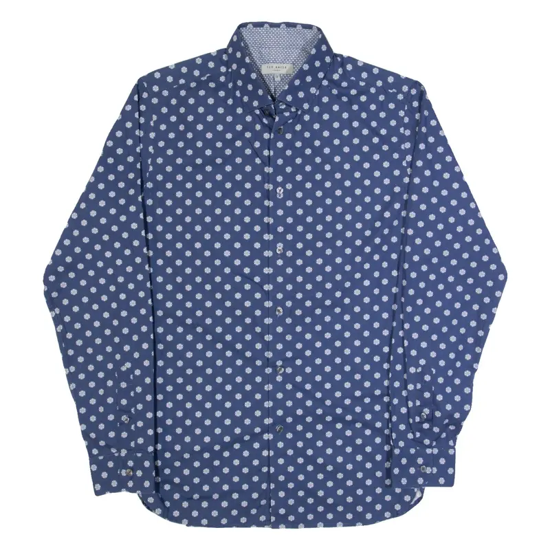 TED BAKER Mens Shirt Blue Spotted Long Sleeve M