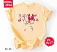 Strawberry Mama Comfort Colors Shirt, Cute Summer Bow Tshirt