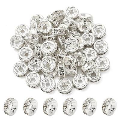 Brass Rhinestone Spacer Beads