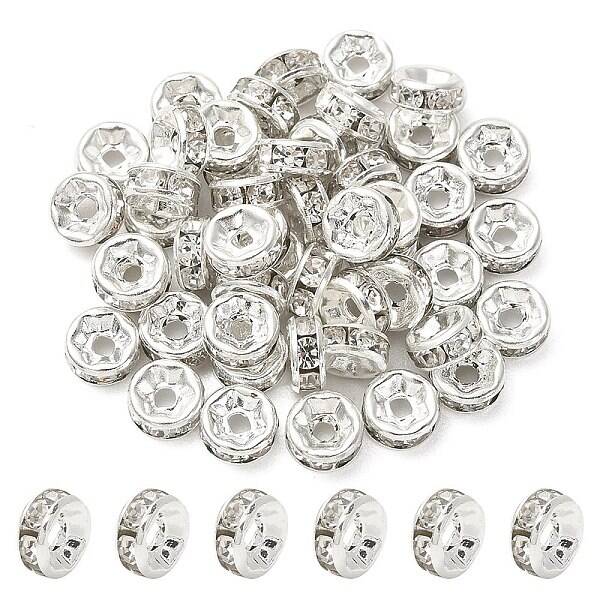 Brass Rhinestone Spacer Beads