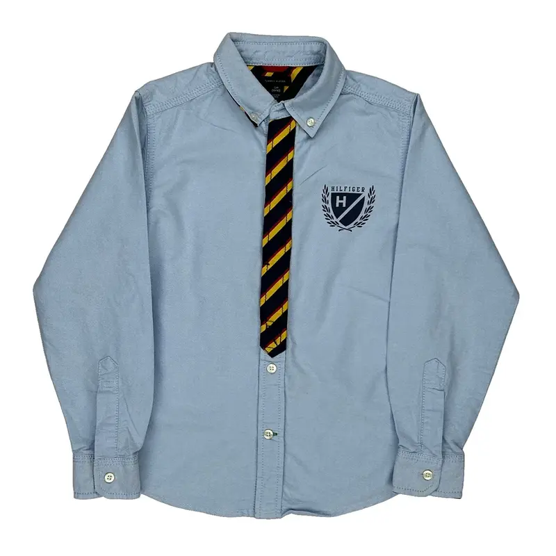 Age 8-10 Tommy Hilfiger Shirt - Small Blue Cotton