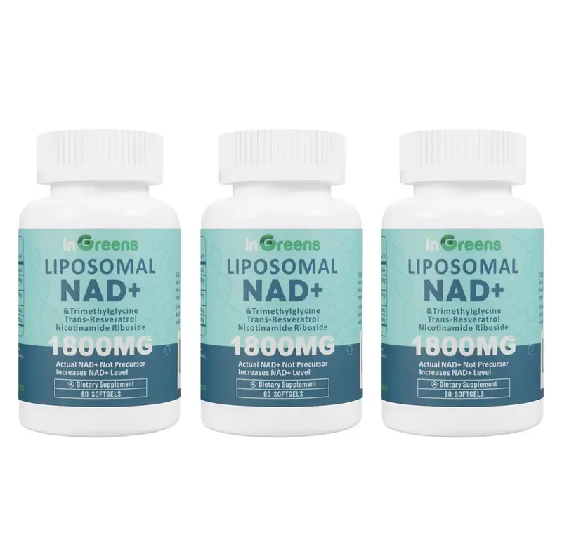inGreens 3 Cup NAD+ Supplement 1800 mg with Nicotinamide Riboside 200mg, Trans Resveratrol 200mg, Trimethylglycine 200mg，Bo...