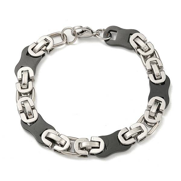 Two Tone 201 Stainless Steel Oval Link Chain Bracelet