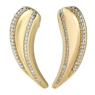 Rack Plating Brass Micro Pave Cubic Zirconia Stud Earrings