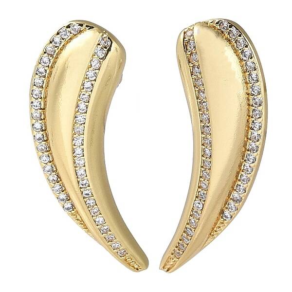Rack Plating Brass Micro Pave Cubic Zirconia Stud Earrings