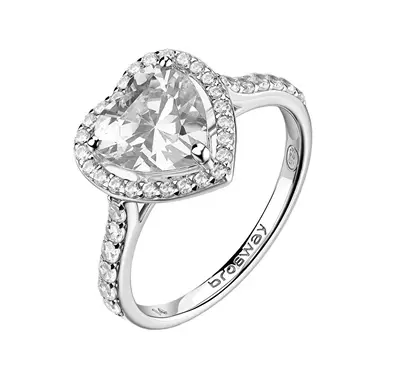 Brosway Anello Cuore In Argento Con Zirconi Cubici Fancy Infinite White Fiw166 - Circuito: 50 Mm