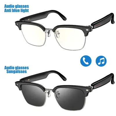 Smart Glasses, Multifunctional Anti-blue Light Glasses, Wireless Headphone Smart Glasses for Listening To Music & Calling - U...
