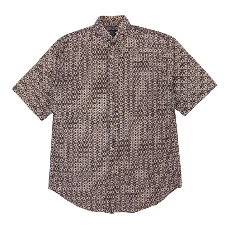 Honors Patterned Shirt - Small Brown Cotton