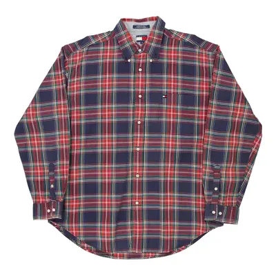 Tommy Hilfiger Checked Shirt - XL Navy Cotton