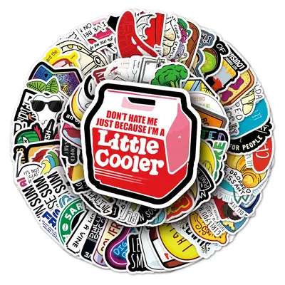 Waterproof Cartoon Pattern Sticker, 100pcs Cute Stickers For Wall Water Bottle Skateboard Helmet Car Bike Luggage Laptop