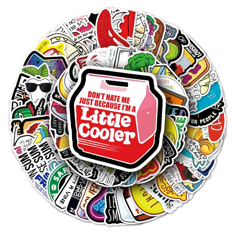 Waterproof Cartoon Pattern Sticker, 100pcs Cute Stickers For Wall Water Bottle Skateboard Helmet Car Bike Luggage Laptop