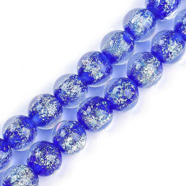 Handmade Gold Foil Lampwork Beads Strands