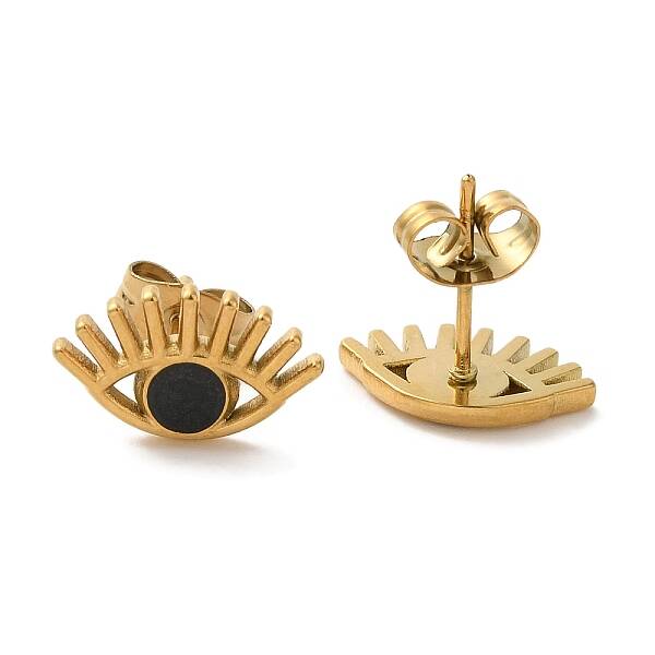 Ion Plating(IP) 304 Stainless Steel Eye Stud Earrings