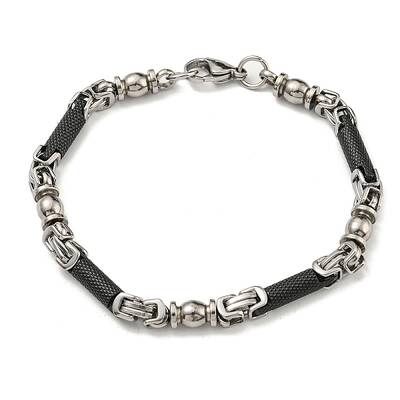 Two Tone 201 Stainless Steel Column Link Chain Bracelet