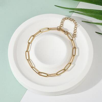 PVD Vacuum Plating 304 Stainless Steel Paperclip Chain Bracelet for Men Women