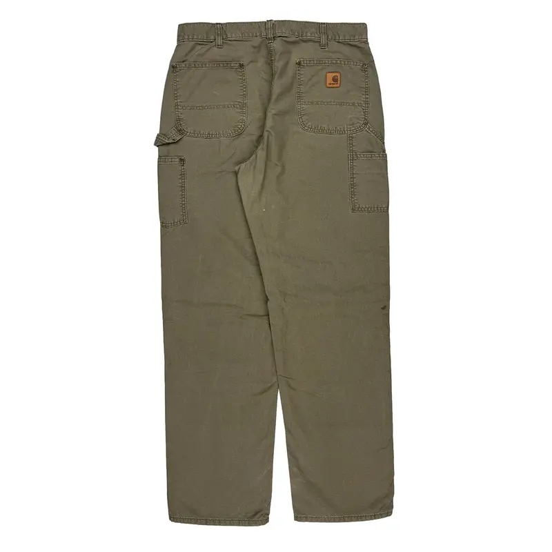 Carhartt Double Knee Carpenter Trousers - 36W 34L Khaki Cotton | Size: 36″ waist