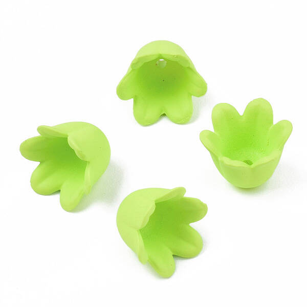 Rubberized Style Opaque Acrylic Bead Caps