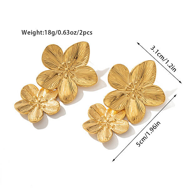 304 Stainless Steel Stud Dangle Earrings