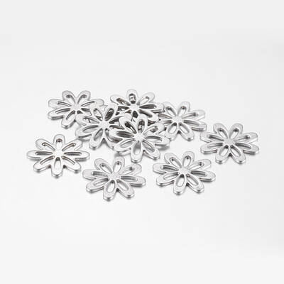 Tarnish Resistant Original Color Flower 201 Stainless Steel Pendants