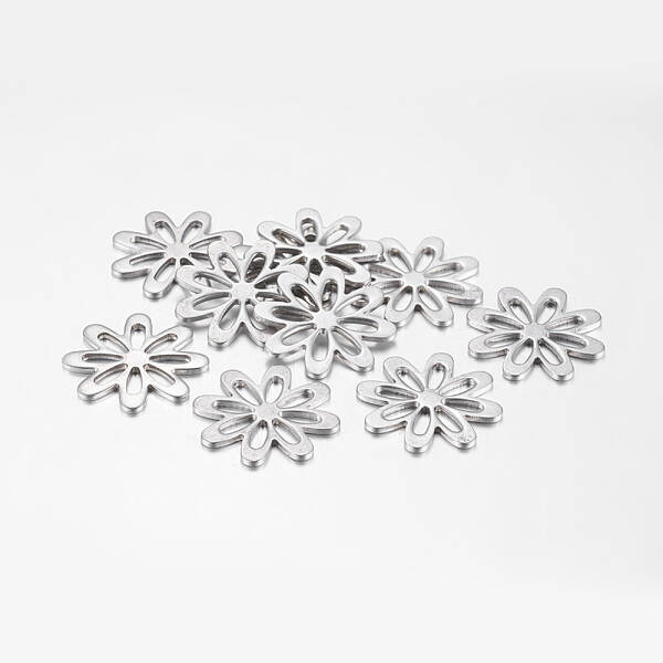 Tarnish Resistant Original Color Flower 201 Stainless Steel Pendants