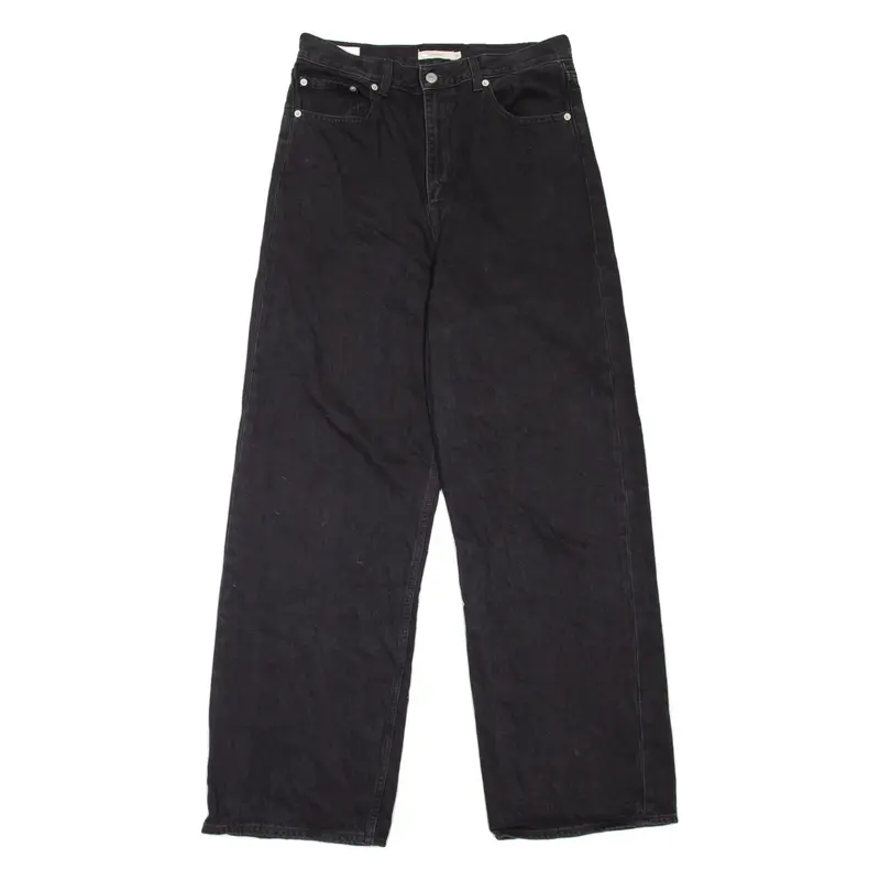 LEVI'S High Waist BIG E Womens Jeans Black Loose Straight W31 L33
