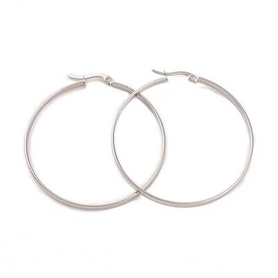 Tarnish Resistant 201 Stainless Steel Big Hoop Earrings with 304 Stainless Steel Pins for Women