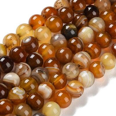 Natural Striped Agate/Banded Agate Beads Strands