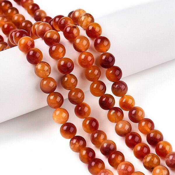 Dyed Natural White Jade Beads Strands