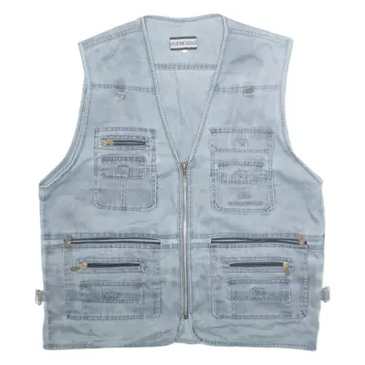 EASTERN COLLEGE Mens Gilet Blue 2XL