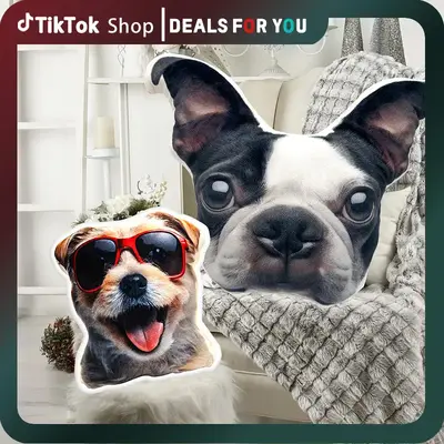 Personalized 3D Pet Pillow from Photo - Custom Double-Sided Cotton Memorial Gift for Animal Lovers & Dog Cat Fans - 7-18 Inch...