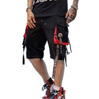 Techwear Cargo Shorts for Men Drawstring Summer Beach Stretch Hip Hop Joggers Techwear Pants Outdoor Shorts with Pockets