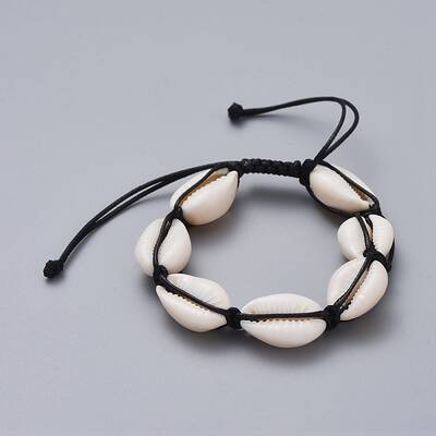 Natural Cowrie Shell Braided Beads Bracelets