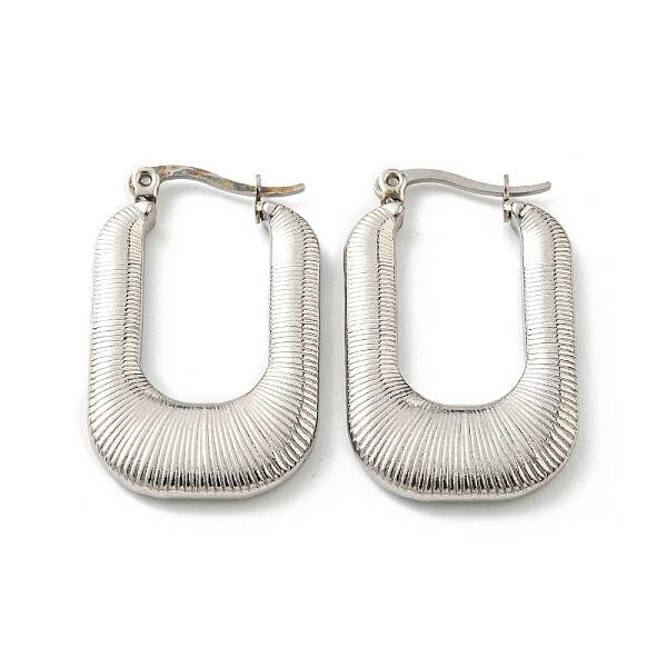 Non-Tarnish 304 Stainless Steel Rectangle Hoop Earrings for Women