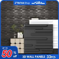 Nitte 33PCS PVC 3D Wall Panels – Modern Linear Design (11.8\